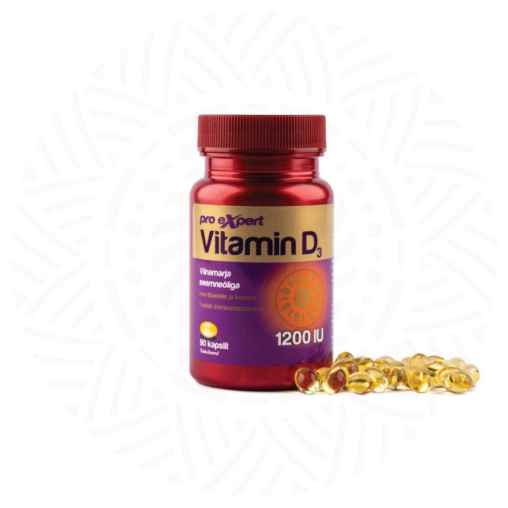 Vitamin D3 Pro Expert 1200IU olikapslid N90